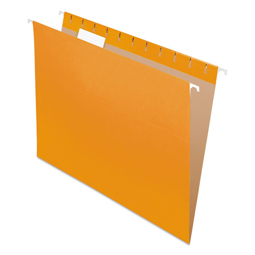 Image of Pendaflex® Colored Hanging Folders, Letter Size, 1/5-Cut Tabs, Orange, 25/Box