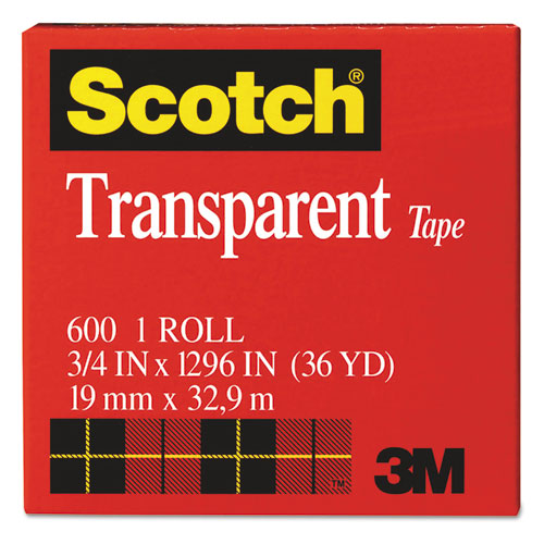 Image of Scotch® Transparent Tape, 1" Core, 0.75" X 36 Yds, Transparent