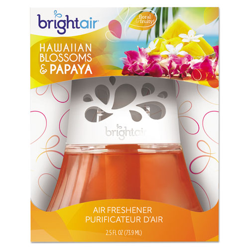 Image of BRIGHT Air® Scented Oil Air Freshener, Hawaiian Blossoms And Papaya, Orange, 2.5 Oz, 6/carton