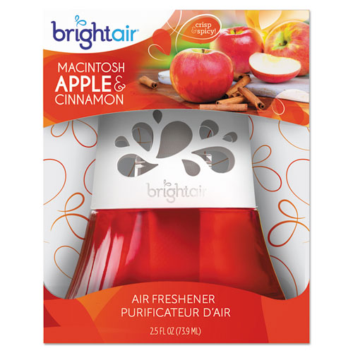 Image of BRIGHT Air® Scented Oil Air Freshener, Macintosh Apple And Cinnamon, Red, 2.5 Oz