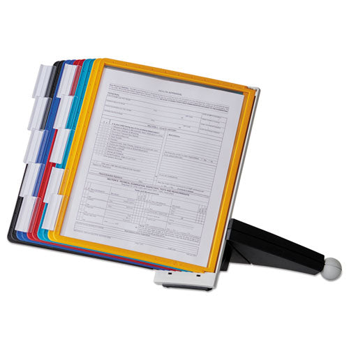 Image of Durable® SHERPA Desk Reference System, 10 Panels, 10 x 5.63 x 13.88, Assorted Borders