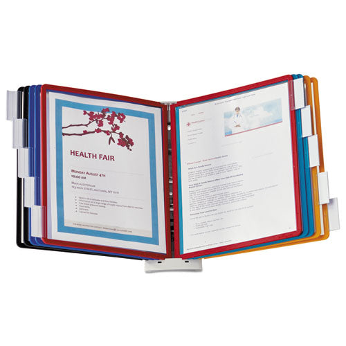 Image of Durable® Sherpa® Sherpa Wall-Mount Reference System, 10 Gray Panels, Letter, Assorted Borders