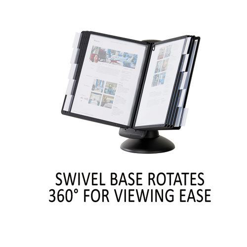 Image of Durable® Sherpa Motion Desk Reference System, 10 Panels, Black Borders
