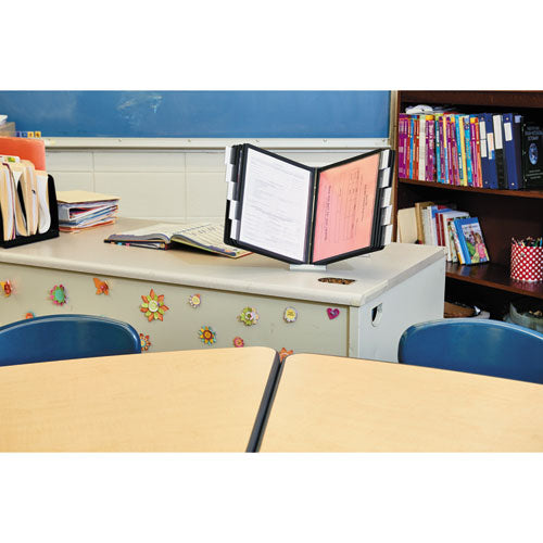Image of Durable® Instaview Expandable Desktop Reference System, 10 Panels, Black Borders