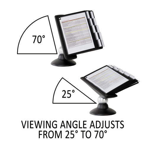 Image of Durable® Sherpa Motion Desk Reference System, 10 Panels, Black Borders