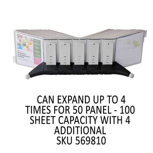Image of Durable® SHERPA Desk Reference System, 10 Panels, 10 x 5.88 x 13.5, Gray Borders