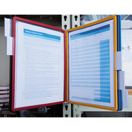 Image of Durable® Vario Magnetic Wall Reference System, 5 Panels, 10 Pockets, Assorted Borders