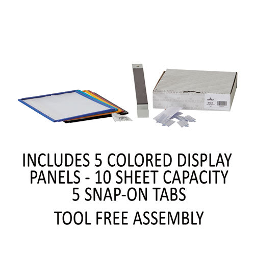 Image of Durable® Vario Magnetic Wall Reference System, 5 Panels, 10 Pockets, Assorted Borders
