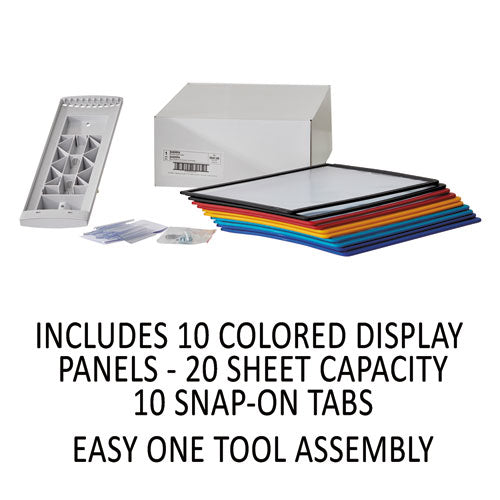 Image of Durable® Sherpa® Sherpa Wall-Mount Reference System, 10 Gray Panels, Letter, Assorted Borders
