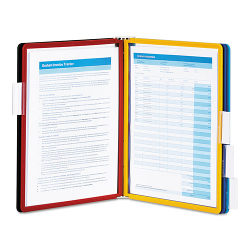 Image of Durable® Vario Magnetic Wall Reference System, 5 Panels, 10 Pockets, Assorted Borders