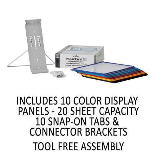 Image of Durable® Instaview Expandable Desktop Reference System, 10 Panels, Assorted Borders
