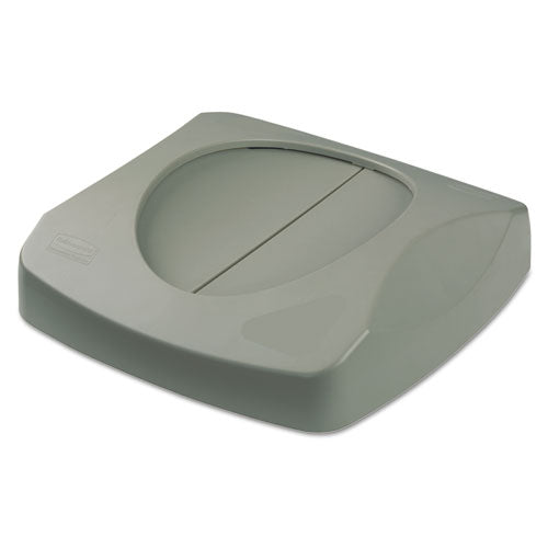 Image of Rubbermaid® Commercial Untouchable Square Swing Top Lid, 16w X 16d X 4h, Gray