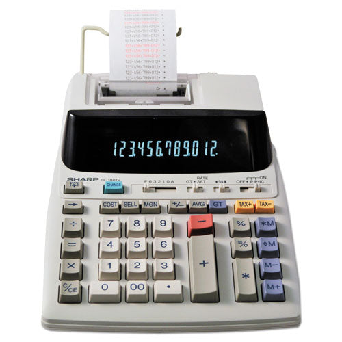 Image of Sharp® El-1801v Two-Color Printing Calculator, Black/red Print, 2.1 Lines/sec