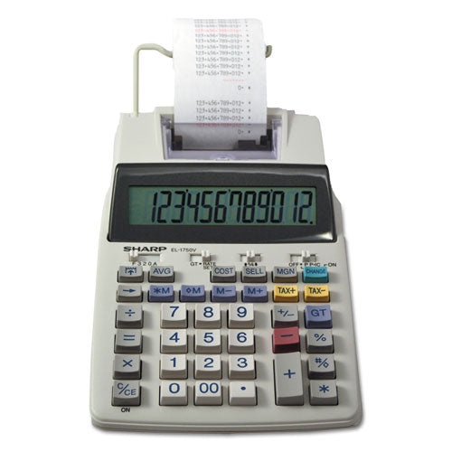 Image of Sharp® El-1750v Two-Color Printing Calculator, Black/red Print, 2 Lines/sec