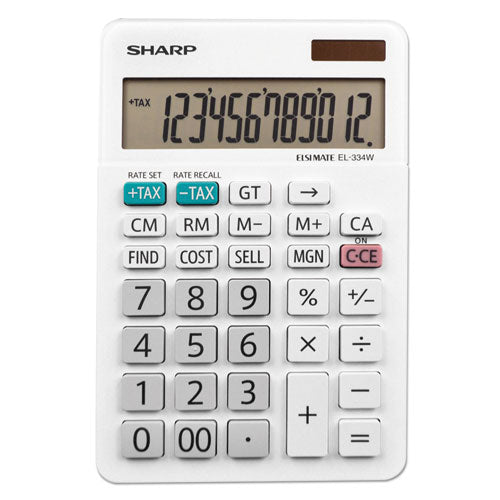 Image of Sharp® El-334w Large Desktop Calculator, 12-Digit Lcd