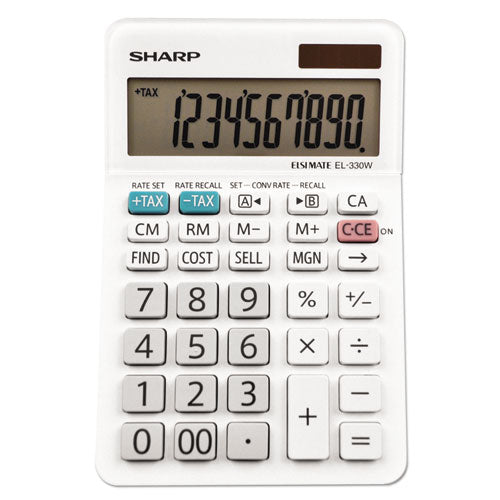 Image of Sharp® El-330wb Desktop Calculator, 10-Digit Lcd