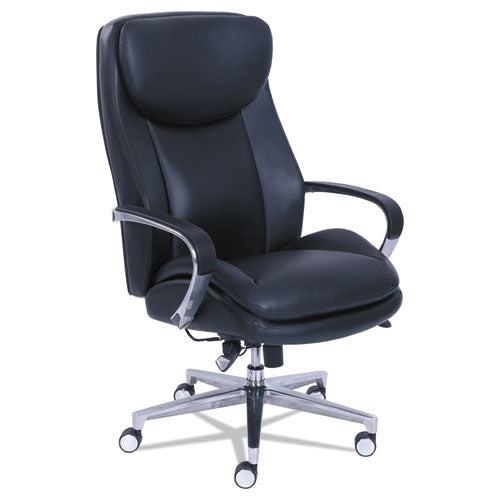 Image of La-Z-Boy® Commercial 2000 Big/tall Executive Chair, Lumbar, Supports 400 Lb, 20.25" To 23.25" Seat Height, Black Seat/back, Silver Base