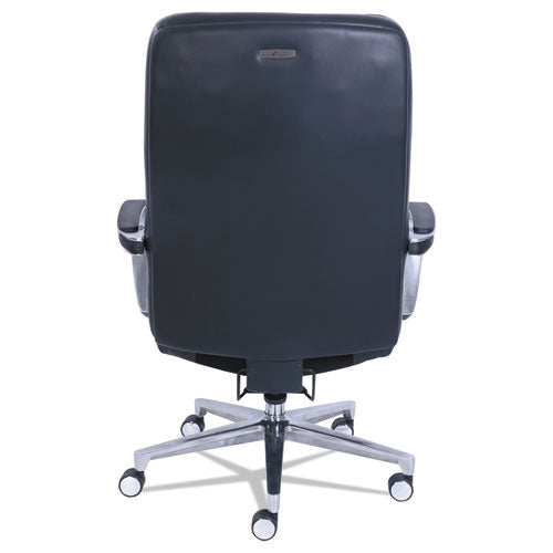 Image of La-Z-Boy® Commercial 2000 Big/tall Executive Chair, Lumbar, Supports 400 Lb, 20.25" To 23.25" Seat Height, Black Seat/back, Silver Base