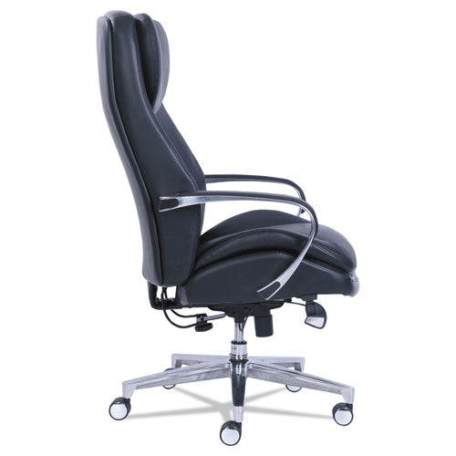 Image of La-Z-Boy® Commercial 2000 Big/tall Executive Chair, Lumbar, Supports 400 Lb, 20.25" To 23.25" Seat Height, Black Seat/back, Silver Base