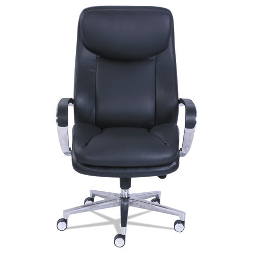 Image of La-Z-Boy® Commercial 2000 Big/tall Executive Chair, Supports Up To 400 Lb, 20.5" To 23.5" Seat Height, Black Seat/back, Silver Base
