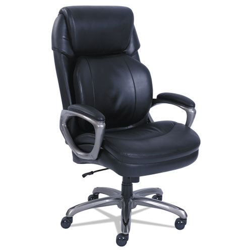 Image of SertaPedic® Cosset Big And Tall Executive Chair, Supports Up To 400 Lb, 19" To 22" Seat Height, Black Seat/back, Slate Base