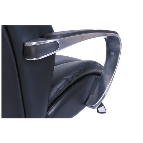 Image of La-Z-Boy® Commercial 2000 High-Back Executive Chair, Dynamic Lumbar Support, Supports 300lb, 20" To 23" Seat Height, Black, Silver Base