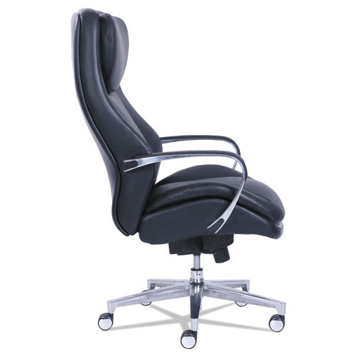 Image of La-Z-Boy® Commercial 2000 Big/tall Executive Chair, Supports Up To 400 Lb, 20.5" To 23.5" Seat Height, Black Seat/back, Silver Base