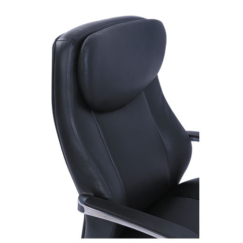 Image of La-Z-Boy® Commercial 2000 High-Back Executive Chair, Supports Up To 300 Lb, 20.25" To 23.25" Seat Height, Black Seat/back, Silver Base