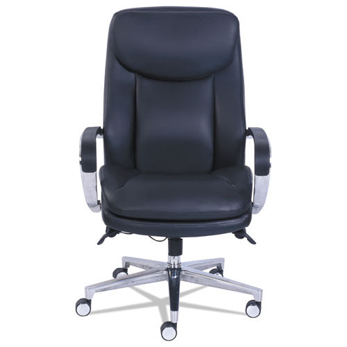Image of La-Z-Boy® Commercial 2000 High-Back Executive Chair, Dynamic Lumbar Support, Supports 300lb, 20" To 23" Seat Height, Black, Silver Base