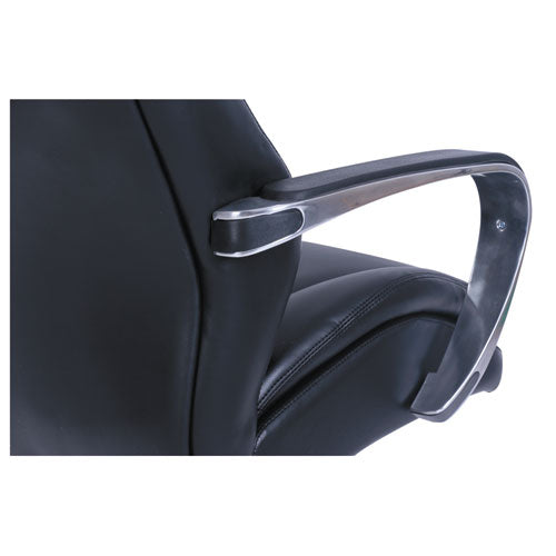 Image of La-Z-Boy® Commercial 2000 High-Back Executive Chair, Supports Up To 300 Lb, 20.25" To 23.25" Seat Height, Black Seat/back, Silver Base