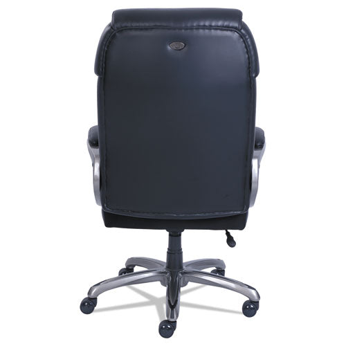Image of SertaPedic® Cosset Big And Tall Executive Chair, Supports Up To 400 Lb, 19" To 22" Seat Height, Black Seat/back, Slate Base