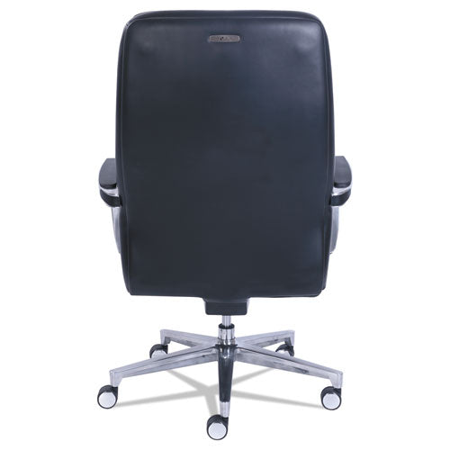 Image of La-Z-Boy® Commercial 2000 High-Back Executive Chair, Supports Up To 300 Lb, 20.25" To 23.25" Seat Height, Black Seat/back, Silver Base