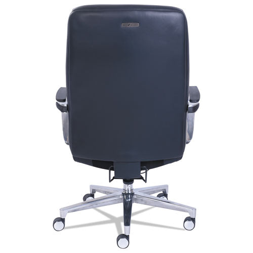 Image of La-Z-Boy® Commercial 2000 High-Back Executive Chair, Dynamic Lumbar Support, Supports 300lb, 20" To 23" Seat Height, Black, Silver Base