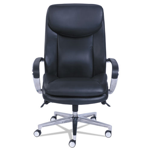 Image of La-Z-Boy® Commercial 2000 Big/tall Executive Chair, Lumbar, Supports 400 Lb, 20.25" To 23.25" Seat Height, Black Seat/back, Silver Base