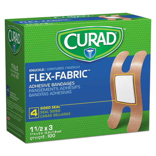 Image of Curad® Flex Fabric Bandages, Knuckle, 1.5 X 3, 100/box