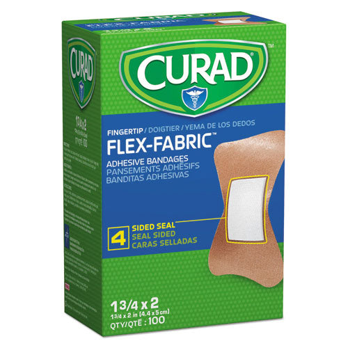 Image of Curad® Flex Fabric Bandages, Fingertip, 1.75 X 2, 100/box