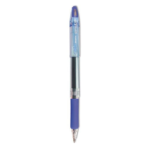 Image of Zebra® Jimnie Gel Pen, Stick, Medium 0.7 mm, Blue Ink, Clear/Blue Barrel, 12/Pack