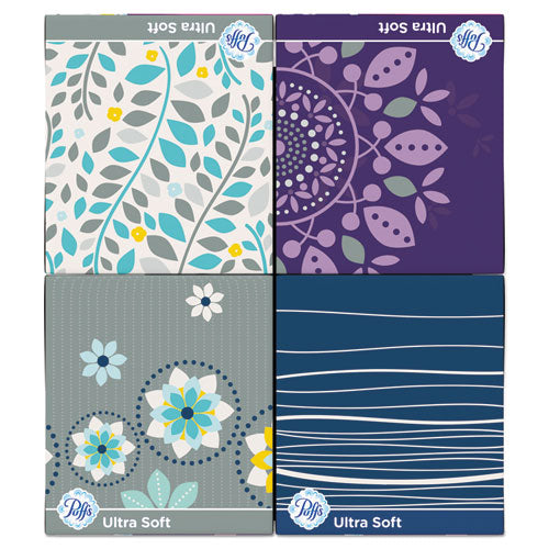 Image of Puffs® Ultra Soft Facial Tissue, 2-Ply, White, 56 Sheets/box, 4 Boxes/pack, 6 Packs/carton