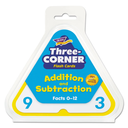 Image of TREND® Three-Corner Flash Cards, Addition/subtraction, 5.5 X 5.5, 48/set