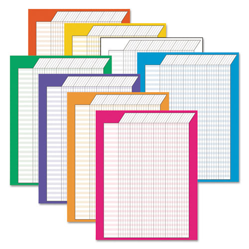 Image of TREND® Jumbo Vertical Incentive Chart Pack, 22 X 28, Vertical Orientation, Assorted Colors With Assorted Borders, 8/pack