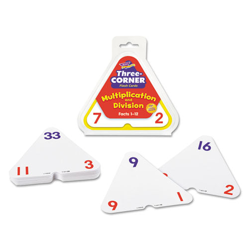 Image of TREND® Three-Corner Flash Cards, Multiplication/division, 5.5 X 5.5, 48/set