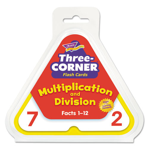 Image of TREND® Three-Corner Flash Cards, Multiplication/division, 5.5 X 5.5, 48/set