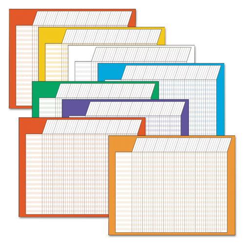 Image of TREND® Jumbo Horizontal Incentive Chart Pack, 28 X 22, Assorted Colors With Assorted Borders, 8/pack