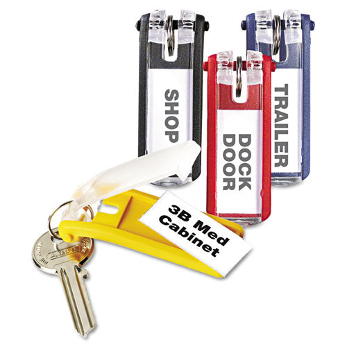 Image of Durable® Key Tags for Locking Key Cabinets, Plastic, 1.13 x 2.75, Assorted, 24/Pack