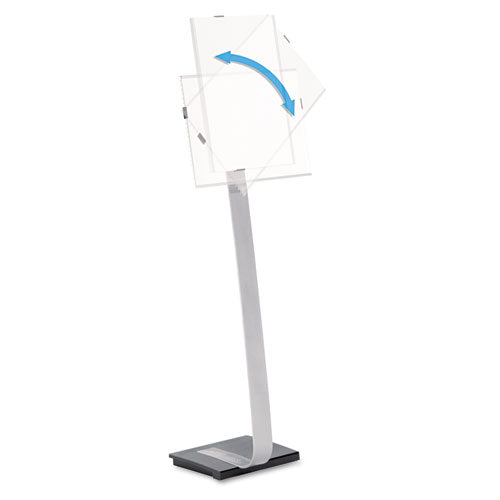Image of Durable® Info Sign Duo Floor Stand, Letter-Size Inserts, 15 x 46.5, Clear