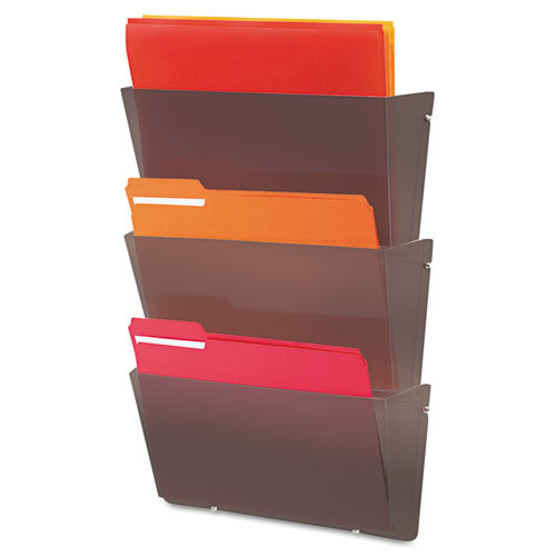 Image of deflecto® Unbreakable DocuPocket Wall File, Legal Size, 17.5" x 3" x 6.5", Smoke
