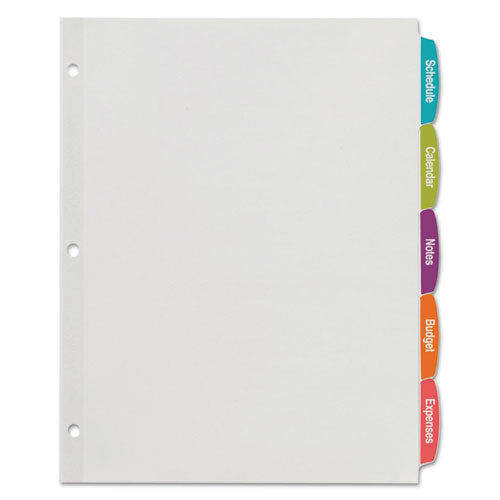 Image of Avery® Big Tab Printable White Label Tab Dividers, 5-Tab, 11 x 8.5, White, 20 Sets