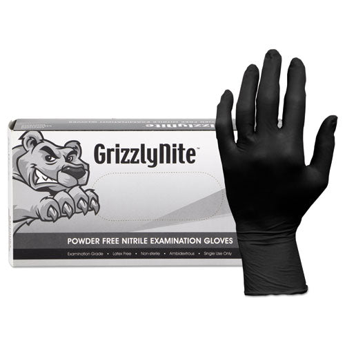 Image of HOSPECO® ProWorks GrizzlyNite Nitrile Gloves, Black, X-Large, 1,000/Carton