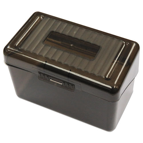 Image of Universal® Plastic Index Card Boxes, Holds 400 4 X 6 Cards, 6.78 X 4.25 X 4.5, Translucent Black