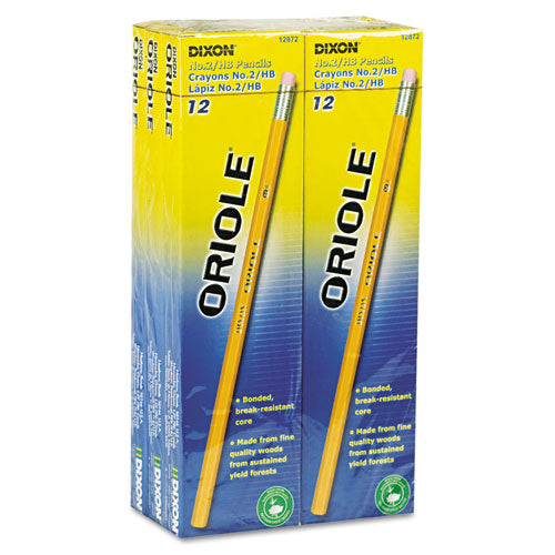 Image of Dixon® Oriole Pencil Value Pack, HB (#2), Black Lead, Yellow Barrel, 72/Pack